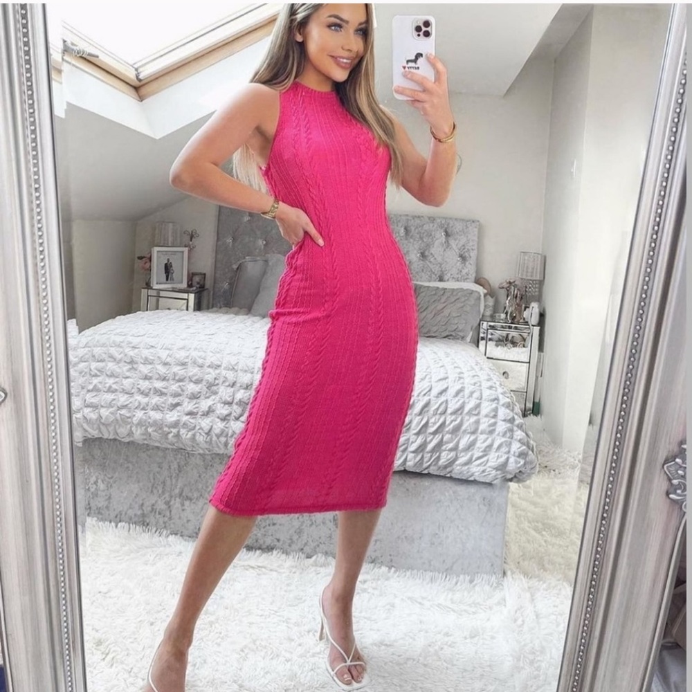 ZARA Knit Dress Fuchsia